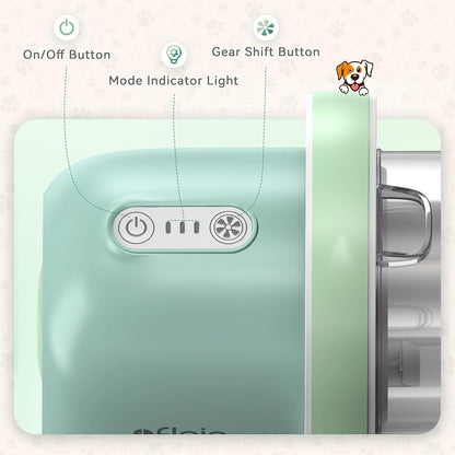 Afloia 6-in-1 Dog Grooming Kit, Pet Grooming Vacuum for Shedding, Dog Hair Vacuum with Clipper Nail Trimmer Grinder, Pet Brush Groomer at Home, Low Noise Cats Hair Remover, 1.5L Dust Cup, White