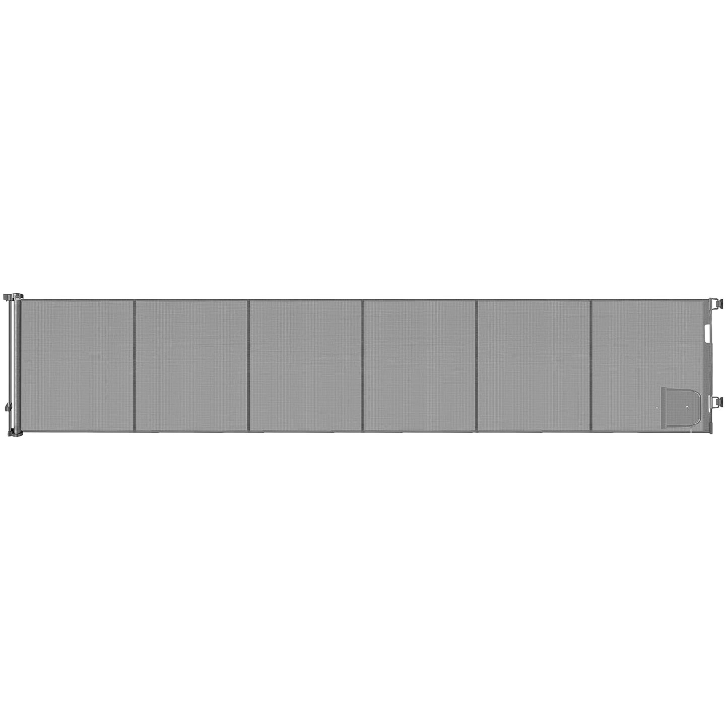 Reinforced 150 Inch Extra Wide Dog Gate with Cat Door 12.5 Ft Extra Long Baby Gates for Large Openings 37” Tall Retractable Pet Gates for Wide Openings Large Pet Gate with Cat Door, Gray