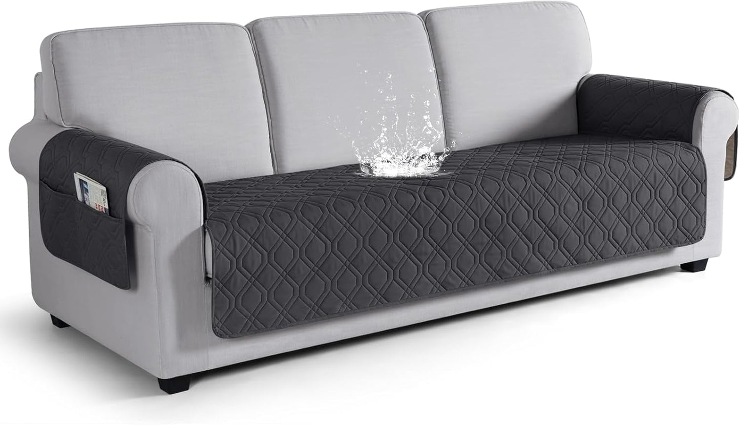 VANSOFY Couch Cover, Waterproof Sofa Covers Washable Slipcover Furniture Protector Couch Seat Covers Non-Slip Couch Cover for Dogs, Pets(Sofa, Dark Gray)