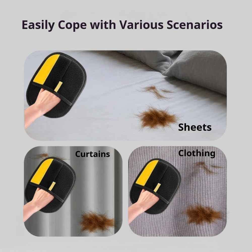 Purepath Hair Removal Glove, Electrostatic Pet Hair Removal Glove for Dogs & Cats Cat Hair Pure Path Remover Furniture Glove for Pet, Pet Hair Gloves for Clothing, Bed, Couch, Carpet, Car Seat