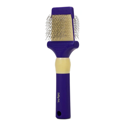 Jelly Pet Double Sided Dog Slicker Brush, Longer Pins, Flexible Head, Fine/Coarse Sides, Removes Unwanted Tangles, Medium, Pink