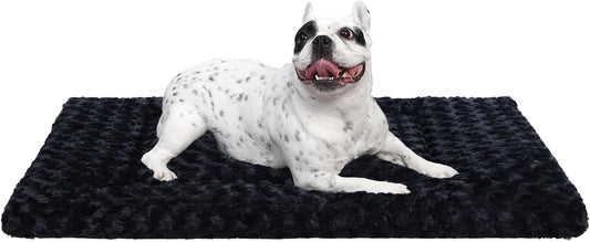 Washable Dog Bed Mat Ultra Soft Dog Crate Pad Comfy Fluffy Pet Kennel Beds Sleeping Mattress for Large Jumbo Medium Small Dogs, 36 x 23 Inch, Gray