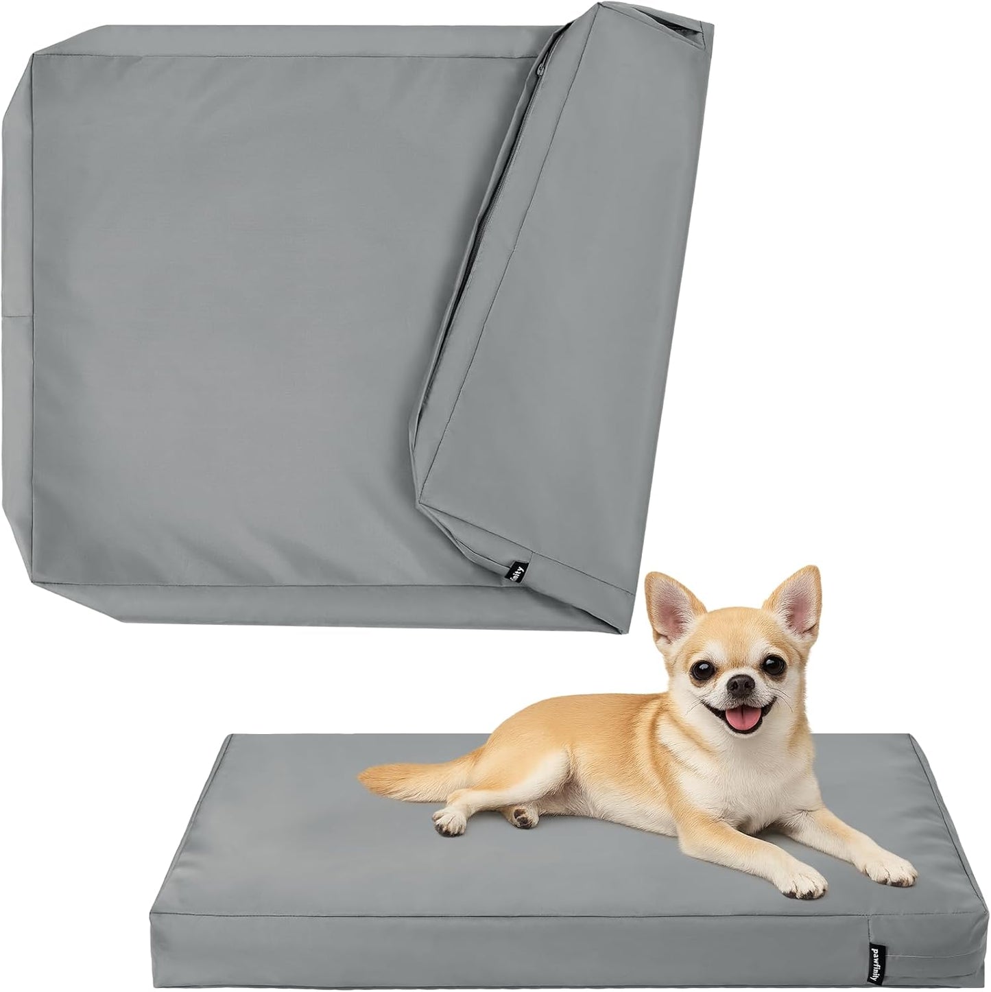 PAWFINITY Waterproof Dog Bed Cover Replacement Washable, Easy to Clean, Pet Hair Resistant, Heavy Duty Oxford, Zipper Closure, Indoor/Outdoor Use, Fits 36 Inch Dog Crate - Large, 34x22x3.5, Black