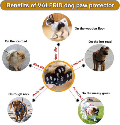 VALFRID Dog Paw Anti-Slip Grips to Keeps Dogs from Slipping On Hardwood Floors,Best for Summer Hot Pavement,Self Adhesive Resistant Dog Shoes Booties Socks Replacement XXL 24 Pieces