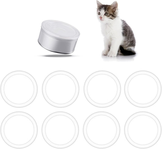 8 PCS Dog Food Can Covers Lids, 75 mm Reusable Pet Food Can Covers, Plastic Transparent Tight Seal Lids for Dog Cat Foods Saver for Canned Goods