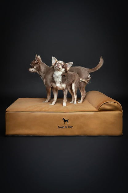NOAH & PAW Large Dog Bed, 35x25x8.7 Inch, Orthopedic Dog Beds, Eggshell Memory Foam Infused with Cooling Gel, Waterproof, Machine Washable, Includes Inner Cover (Faux Leather)