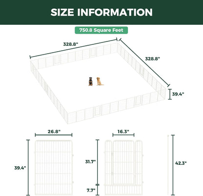 FXW Rollick Unleashed Dog Playpen for Indoor, Yard, RV Camping, 24 inch 8 Panels for Small and Puppy Dogs, Black│Patented