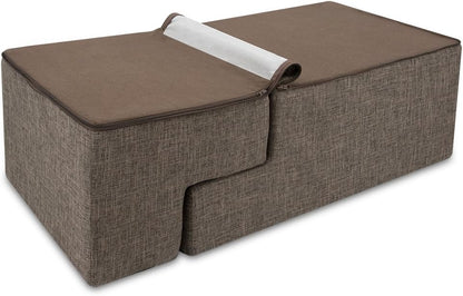 Best Pet Supplies Dog Stairs & Steps - Foam Steps for Small Dogs & Cats, Non-Slip Indoor Balanced Pet Step Support, Dog Ramp, No Assembly, Ash Gray Linen, 2-Step (12-inch Height)