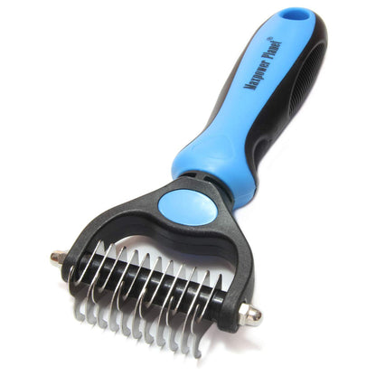 Maxpower Planet Dog Rake and Dog Hair Brush - Gently Removes Loose Undercoat, Mats and Tangled - Deshedding Grooming Tool for Dogs & Cats - Self Cleaning Slicker Brush - All Hair Types