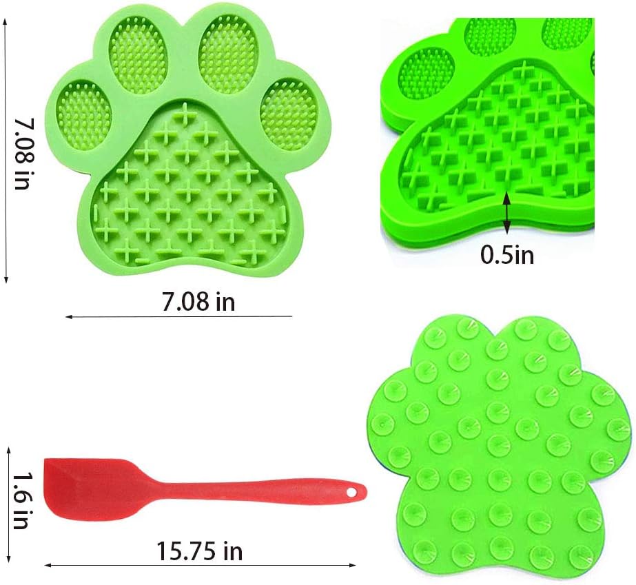 Dog Licking Mat for Anxiety Peanut Butter Slow Feeder Bowls Licking Pad with Strong Suction to Wall for Pet Bathing,Grooming,and Dog Training (Red)
