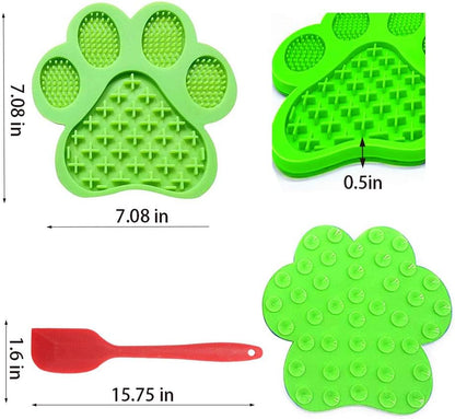 Dog Licking Mat for Anxiety Peanut Butter Slow Feeder Bowls Licking Pad with Strong Suction to Wall for Pet Bathing,Grooming,and Dog Training (Red)