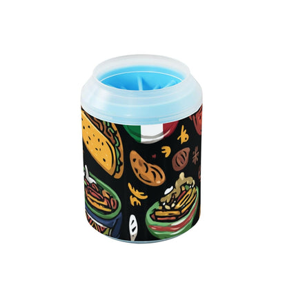Dog Paw Cleaner Cups for Dogs Pet Foot Washer Paw Scrubber for Medium Small Dogs Cats Cleaning Cup Cute Yellow Fiesta Guitars Cacti and Ethnic Birds