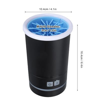Automatic Dog Cleaner, Soft Electric Washer USB Rechargeable Portable Cleaner Cup, Dog Foot Cleaning Machine for Small to Medium Dogs Cats (White Blue)