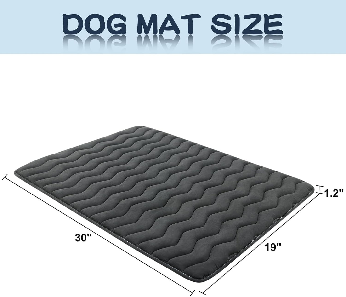Bubble bear Dog Crate Mat - Ultra Soft, Washable & Anti-Slip Kennel Pad for Small/Medium/Large Dogs, Dark-Hued to Hide Stains (48"x30")