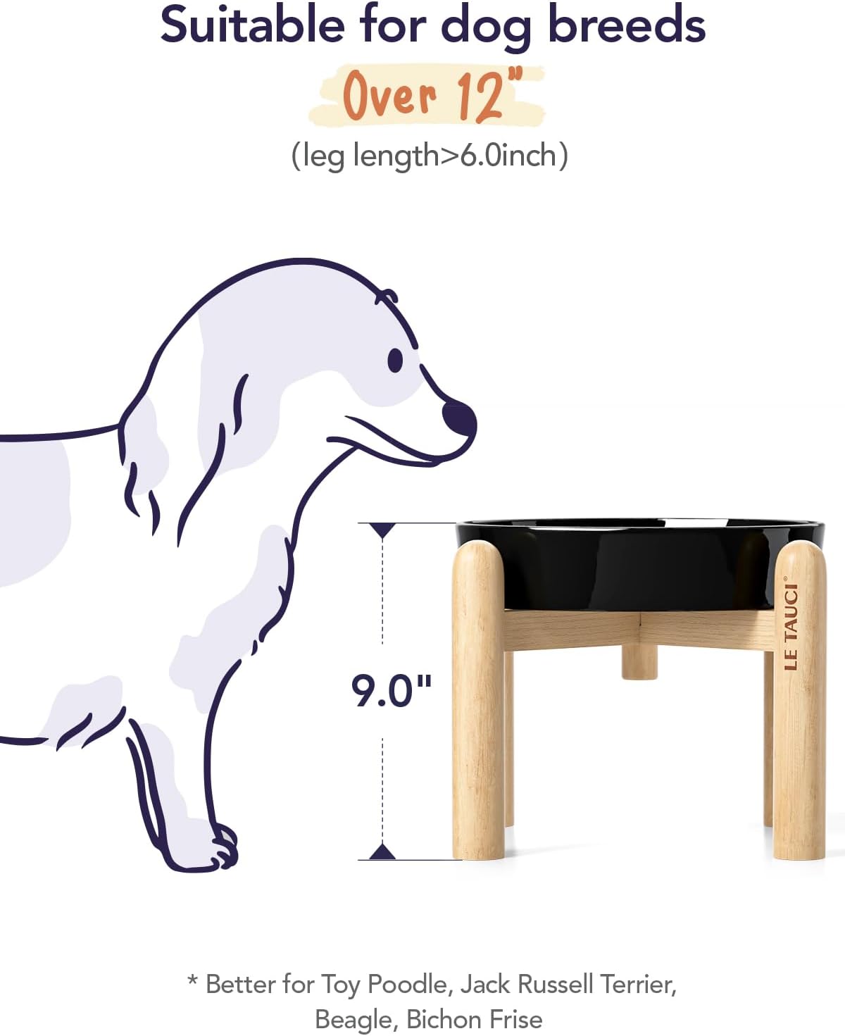 LE TAUCI Dog Bowls Slow Feeder Ceramic, 1.5 Cup Slow Feeding Bowl for Small and Medium Breed, Puzzle Dog Food Bowl for Fast Eater, Maze Purple