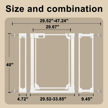 WAOWAO Clear Baby Gate for Stairs Modern Design Acrylic Auto Close Pet Gate, 29.52-37.79" Wide Safety Baby Gate for Doorways,White Clear Dog Gates Indoor, Hallways,Kitchen