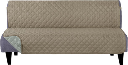 U-NICE HOME Reversible Sofa Cover Washable Couch Cover for Dogs Friendly with Elastic Straps Water Repellent Furniture Protector for 3 Cushion Couch (Sofa, Coffee/Beige) - Colors B