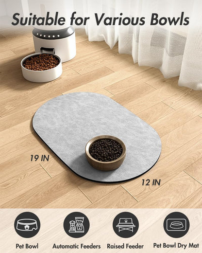 Absorbent Dog Food Mat-Cat Dog Mat for Food and Water Bowl, Quick Dry Pet Food Mat, No Stains Dog Feeding mat, Dog Accessories Pet Supplies Mat-Dog Water Bowl Mat for Messy Drinkers