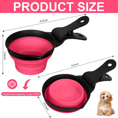 Collapsible Dog Food Scoop Foldable Pet Food Bag Clip 3 in 1 Multi-function Silicone Cat Food Measuring Cup Scoop Dog Food Scooper Pet Food Storage Clip (Green, 1 Cup Capacity(1 Pack))