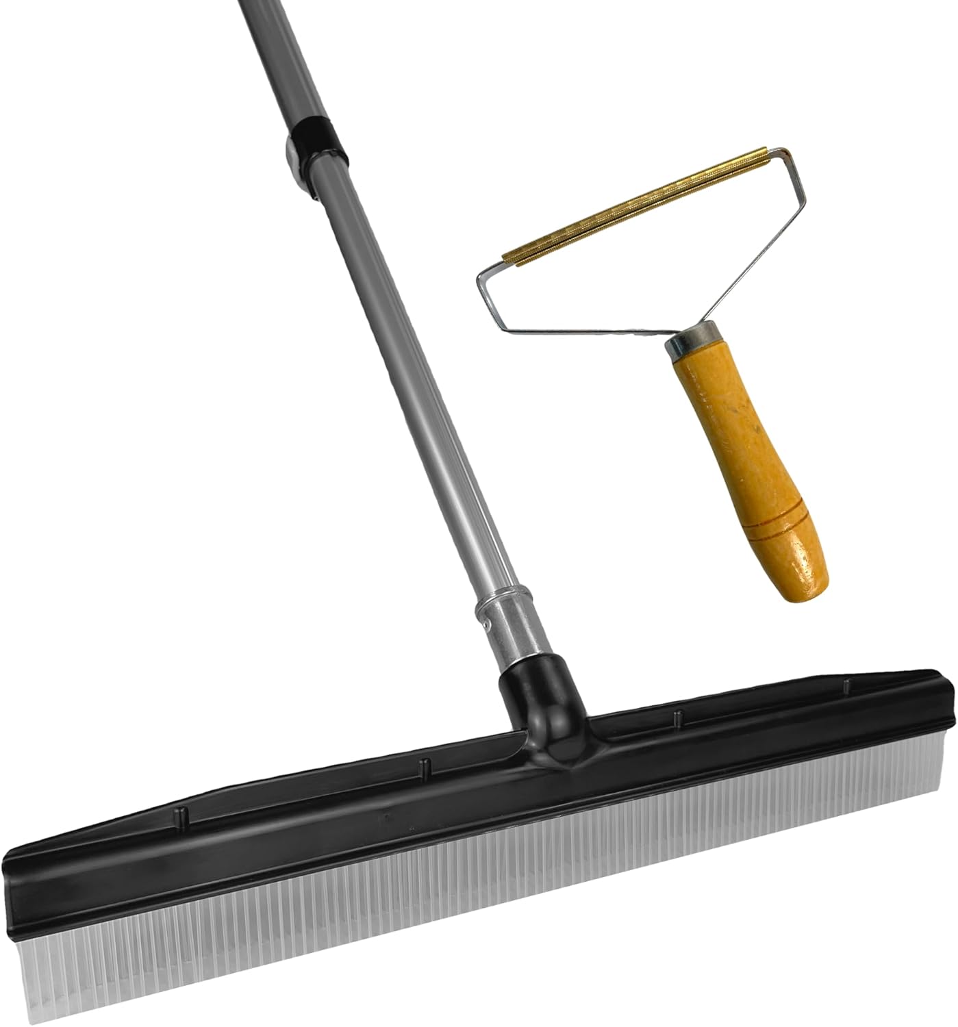 Small Room Groom Carpet Rake, 11" Handle, Portable Carpet Brush for Pet Hair, High Pile Rugs, Stairs, Furniture & Artificial Turf, Compact Groomer Tool