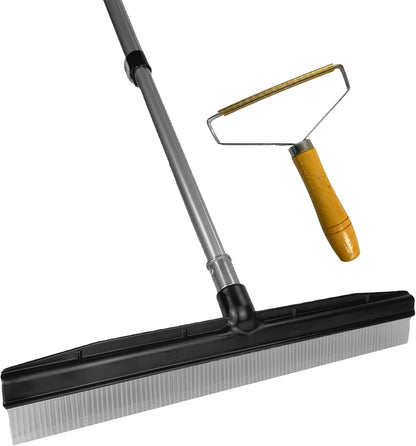 Small Room Groom Carpet Rake, 11" Handle, Portable Carpet Brush for Pet Hair, High Pile Rugs, Stairs, Furniture & Artificial Turf, Compact Groomer Tool