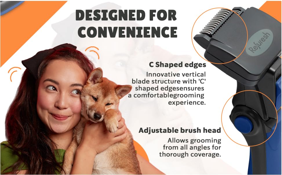 Deshedding Dog Brush for Short/Medium Hair (Medium,Red) – Gentle Deshedding Tool for Dogs & Cats – Reduces Shedding, Without damaging Topcoat. Removes Loose Fur & Dead Undercoat.