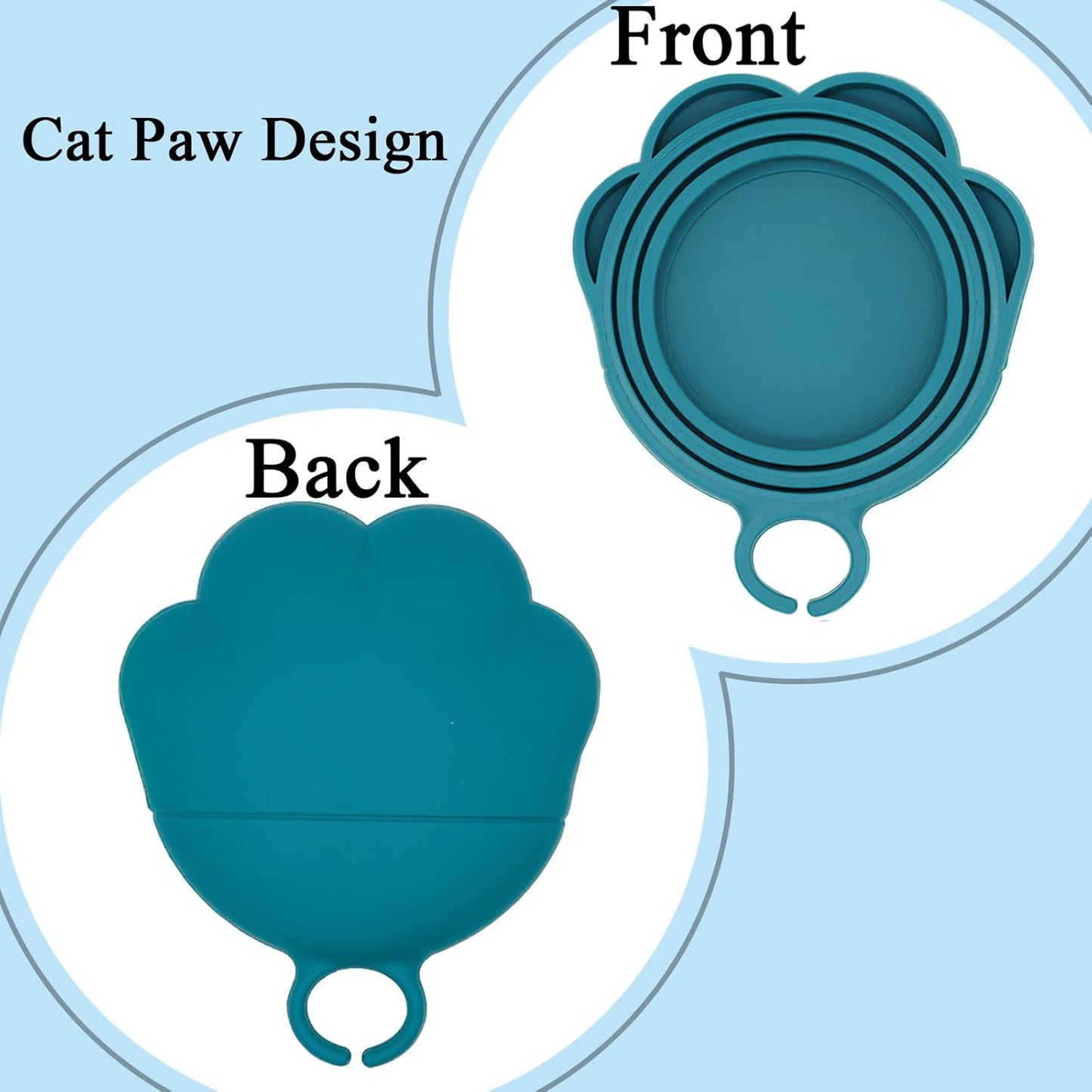 Pet Can Opener & 3 Pcs Cat Food Can Lids | Universal BPA Free Silicone Covers & Multi-Function Wet Food Spoon for Cat and Dog Food(Dark Blue)