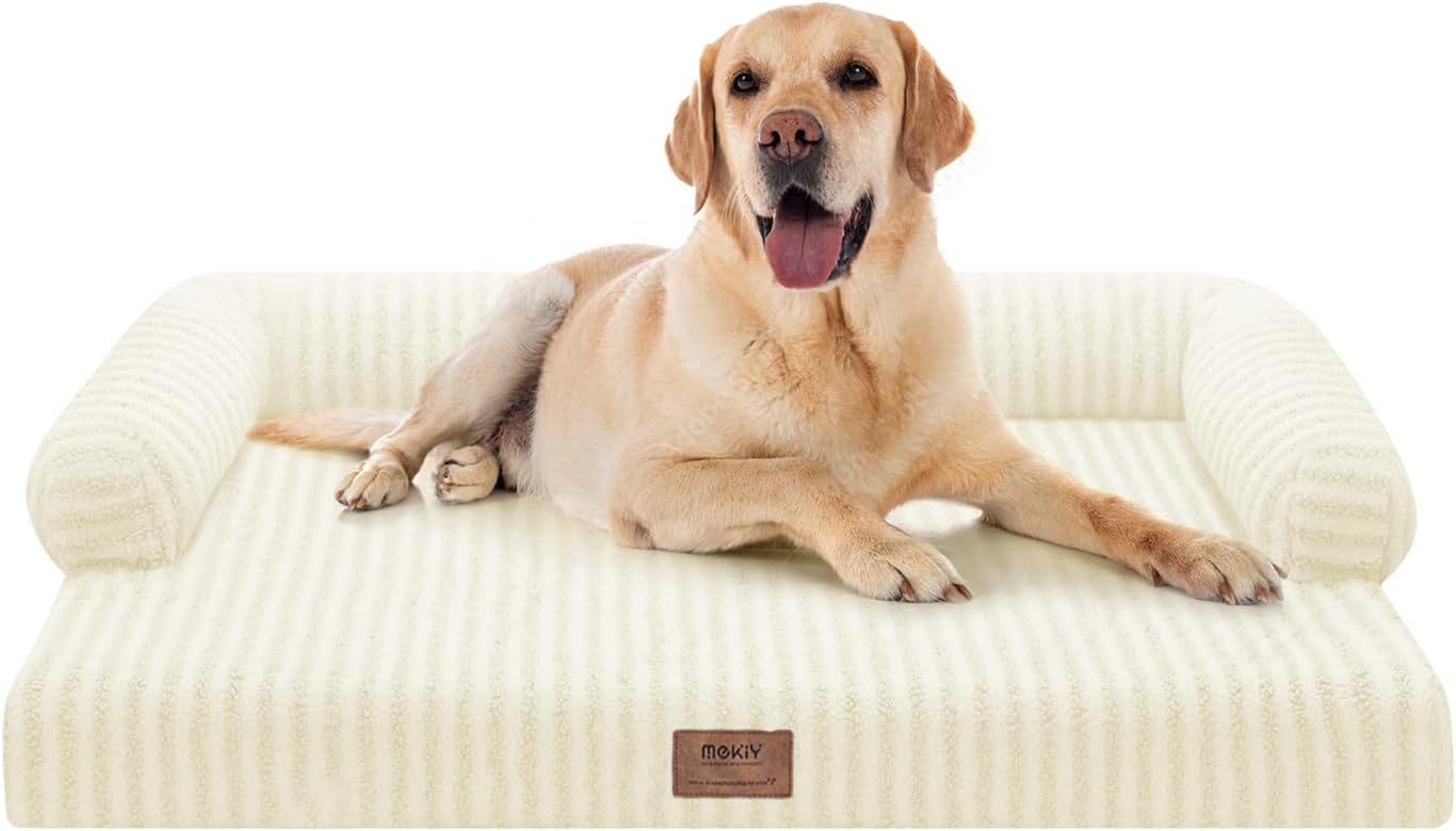 Large Dog Bed Orthopedic Washable - Beds Bolster - Medium XL XLarge Big Dogs - Memory Foam Couch Sofa - Waterproof with Removable Cover