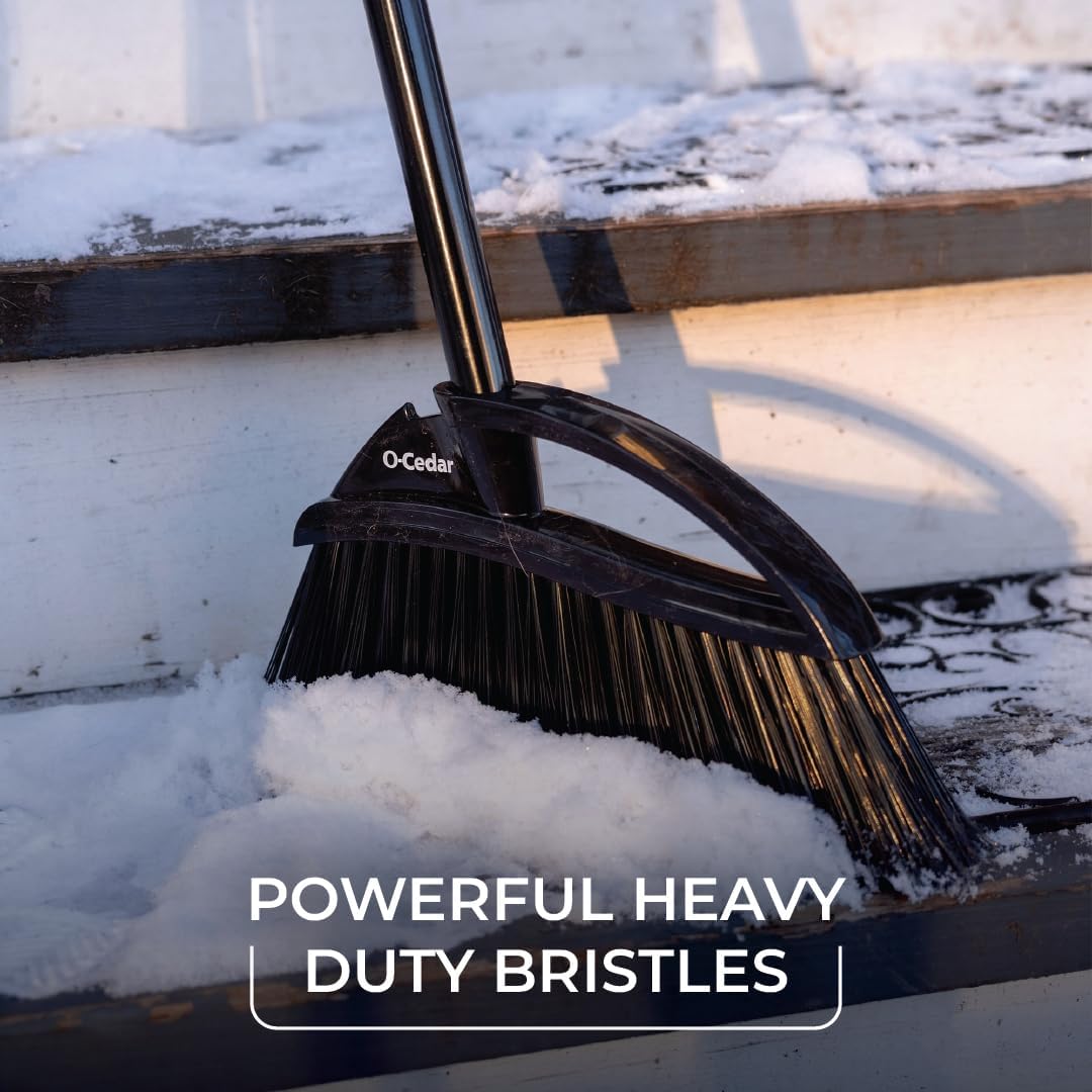 O-Cedar Pet Pro Broom with Step-On Dustpan | Remove 99% with One Sweep | Removes 3 Times More Pet Hair | Quiet Cleaning Tool for Cat and Dog Owners