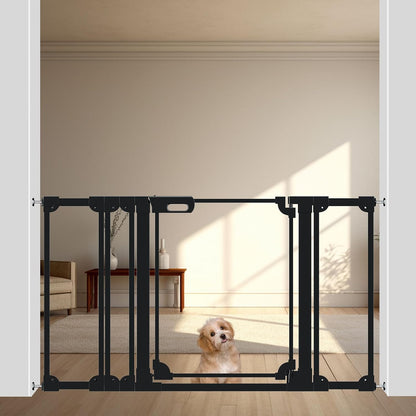 WAOWAO Clear Baby Gate for Stairs Modern Design Acrylic Auto Close Pet Gate, 29.52-37.79" Wide Safety Baby Gate for Doorways,White Clear Dog Gates Indoor, Hallways,Kitchen