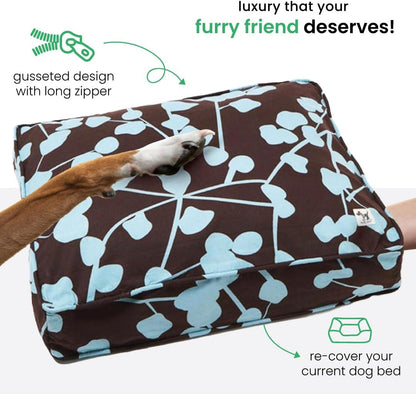 Molly Mutt Medium to Large Dog Bed Cover- Forever Young Print - Measures 27”X36”X5’’ - 100% Cotton - Durable - Breathable - Sustainable - Machine Washable Dog Bed Cover (Dd82b)