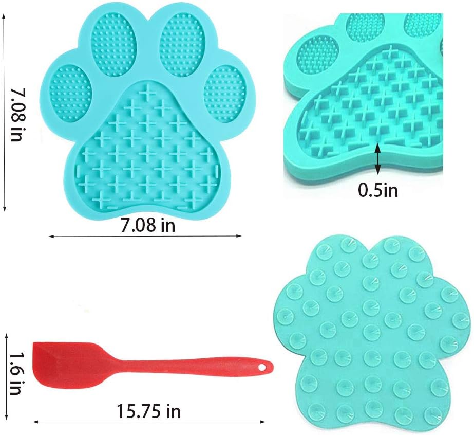 Dog Licking Mat for Anxiety Peanut Butter Slow Feeder Bowls Licking Pad with Strong Suction to Wall for Pet Bathing,Grooming,and Dog Training (Red)