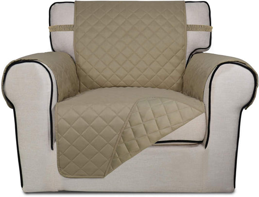 PureFit Reversible Quilted Sofa Cover, Water Resistant Slipcover Furniture Protector, Washable Couch Cover with Non Slip and Elastic Straps for Kids, Dogs, Pets (Sofa, Gray/Light Gray) - Colors A