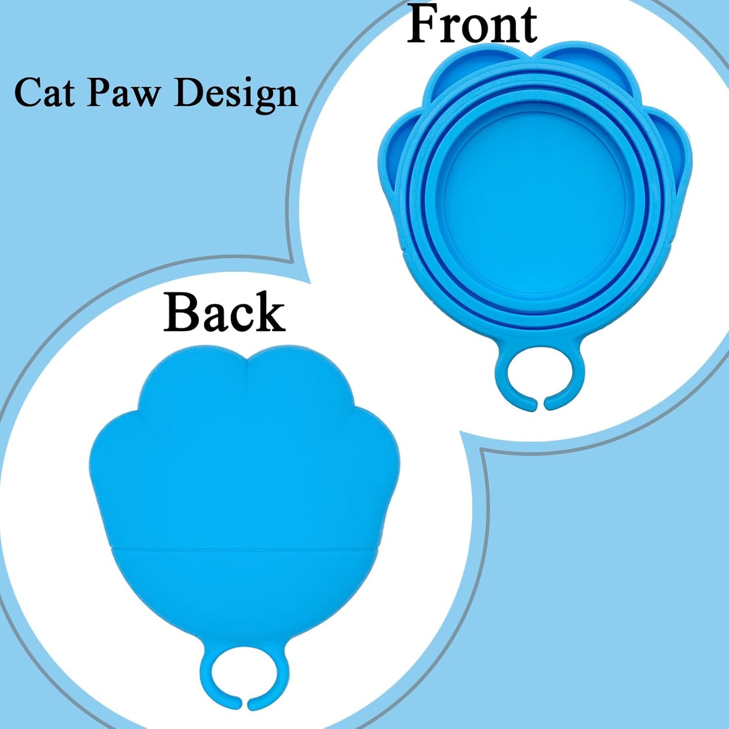 Pet Can Opener & 3 Pcs Cat Food Can Lids | Universal BPA Free Silicone Covers & Multi-Function Wet Food Spoon for Cat and Dog Food(Dark Blue)