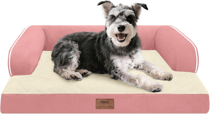 Large Dog Bed Orthopedic Washable - Beds Bolster - Medium XL XLarge Big Dogs - Memory Foam Couch Sofa - Waterproof with Removable Cover