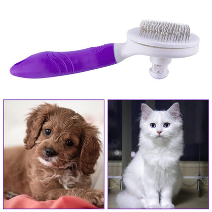 Self Cleaning Slicker Brush - Cat Brush Skin-Friendly Deshedding Grooming Massaging Tool for Long & Short Haired Pets, Cat Hair Brushes Easy Removes Undercoat for Dogs Cats Rabbits - UPGRADED, Blue