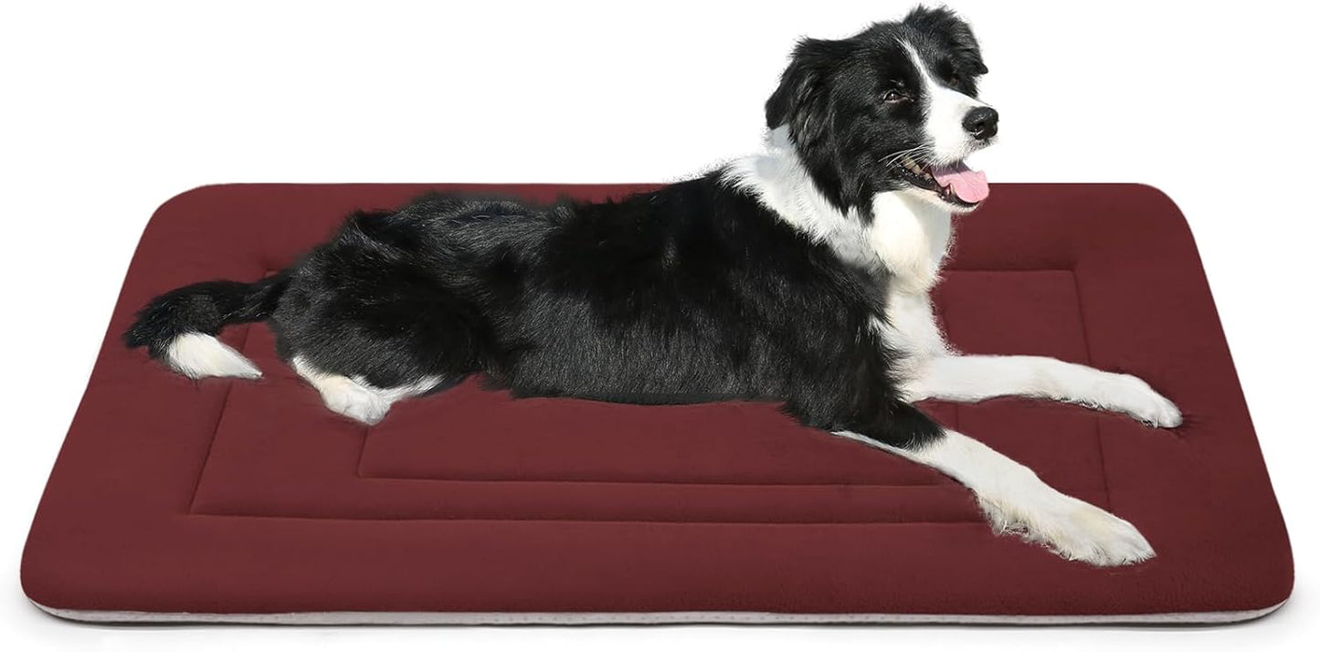 Dog Bed Soft Dog Crate Bed Pad Mat, 42 in Non Slip Bottom Washable Beds for Large Dogs, Pet Bed Mattress Kennel Pad, Dark Gray
