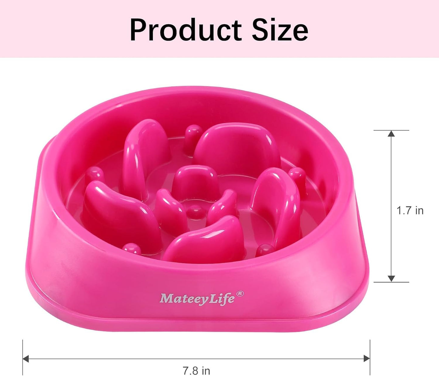 MateeyLife Slow Feeder Dog Bowls 2PCS, Anti-Choking Puzzle Dog Food Bowls, Anti-Slip Interactive Feeding Slow Down Eating, Bloat Stop Maze Dishes for Medium Breeds Pink&Purple