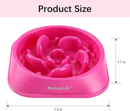 MateeyLife Slow Feeder Dog Bowls 2PCS, Anti-Choking Puzzle Dog Food Bowls, Anti-Slip Interactive Feeding Slow Down Eating, Bloat Stop Maze Dishes for Medium Breeds Pink&Purple