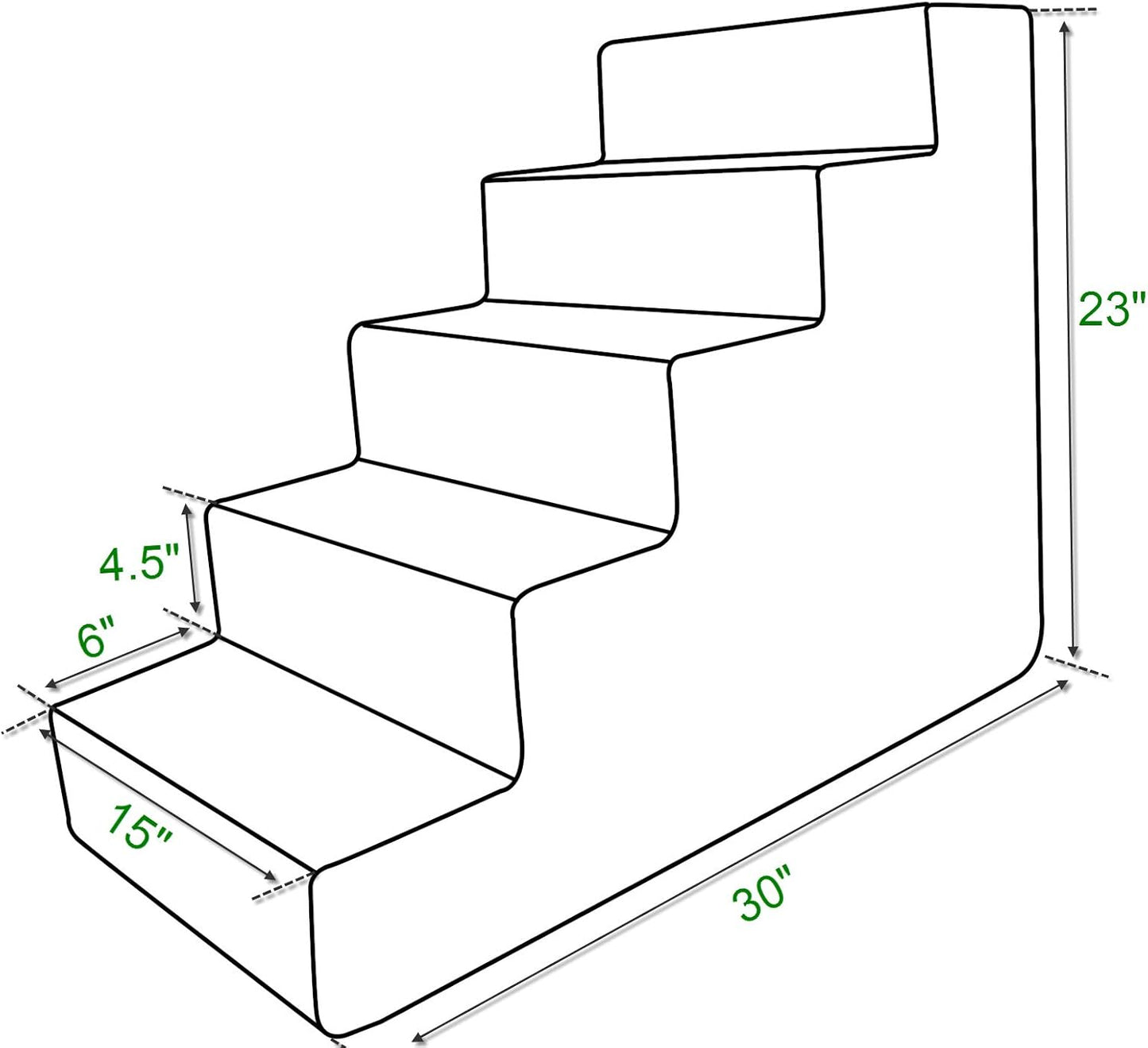Best Pet Supplies Dog Stairs & Steps - Foam Steps for Small Dogs & Cats, Non-Slip Indoor Balanced Pet Step Support, Dog Ramp, No Assembly, Ash Gray Linen, 2-Step (12-inch Height)