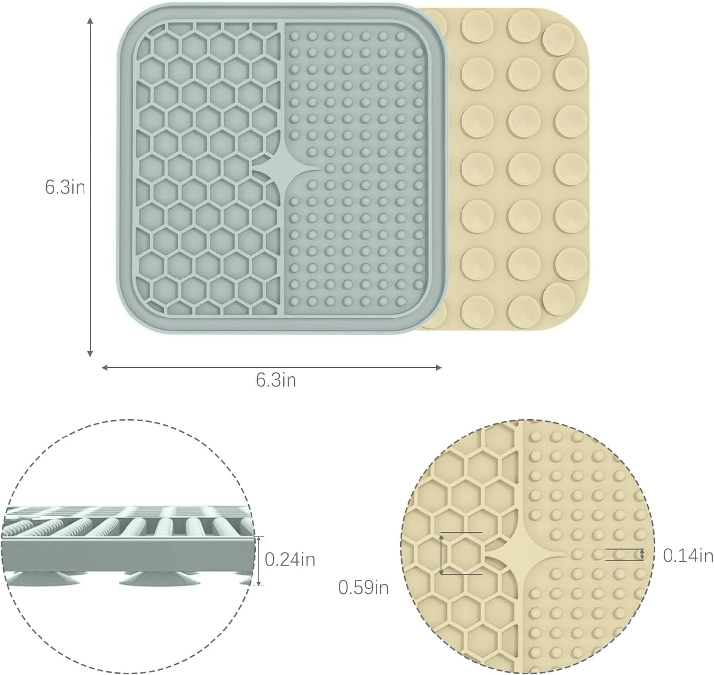 MateeyLife 2PCS Small Lick Mat for Dogs and Cats, Licking Mats for Dog Anxiety Relief, Cat Peanut Butter Lick Pad for Boredom Reducer, Dog Treat Mat Perfect for Bathing Grooming Blue&Green