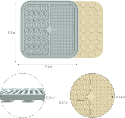 MateeyLife 2PCS Small Lick Mat for Dogs and Cats, Licking Mats for Dog Anxiety Relief, Cat Peanut Butter Lick Pad for Boredom Reducer, Dog Treat Mat Perfect for Bathing Grooming Blue&Green