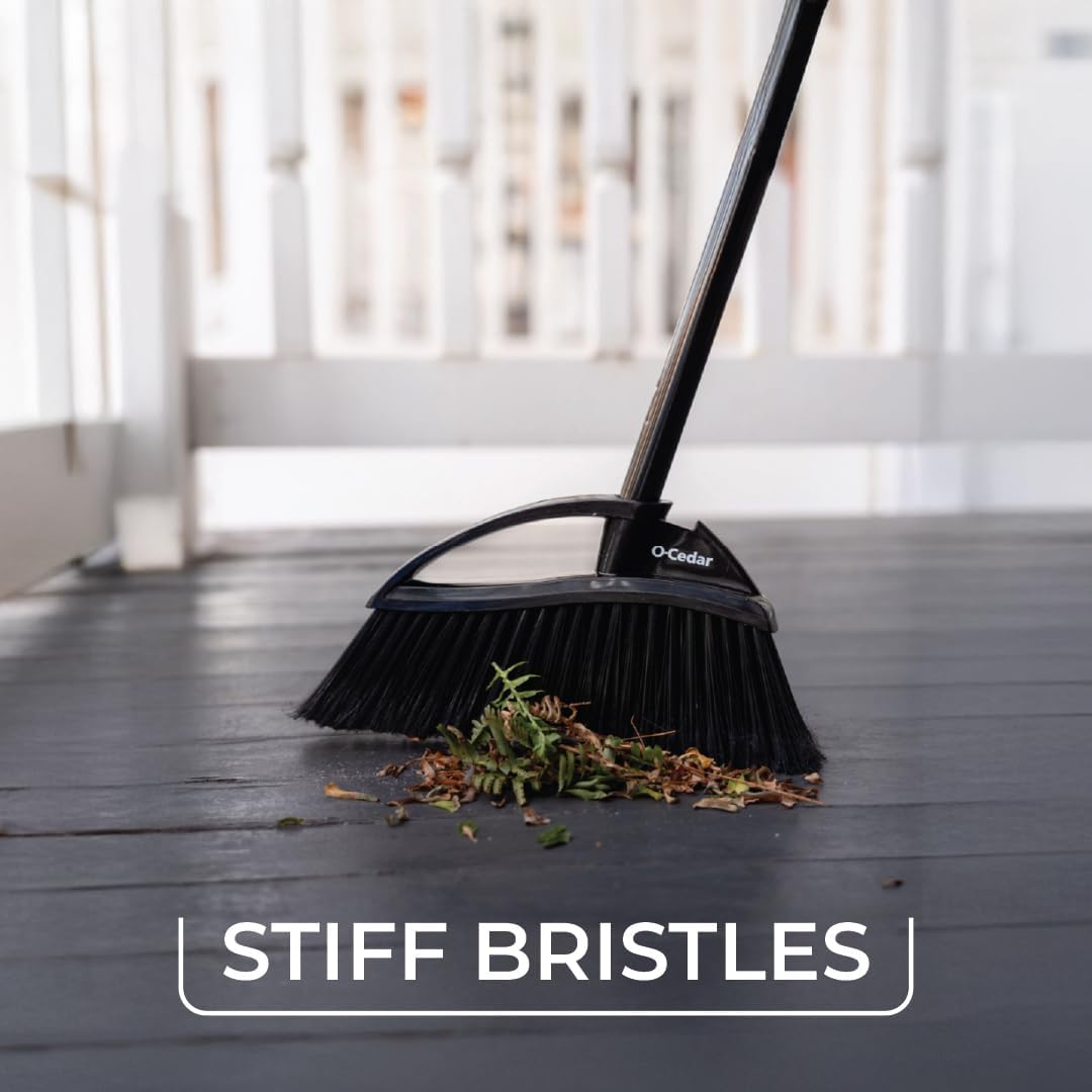 O-Cedar Pet Pro Broom with Step-On Dustpan | Remove 99% with One Sweep | Removes 3 Times More Pet Hair | Quiet Cleaning Tool for Cat and Dog Owners