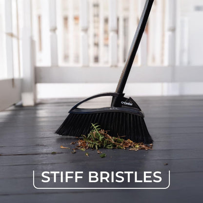 O-Cedar Pet Pro Broom with Step-On Dustpan | Remove 99% with One Sweep | Removes 3 Times More Pet Hair | Quiet Cleaning Tool for Cat and Dog Owners