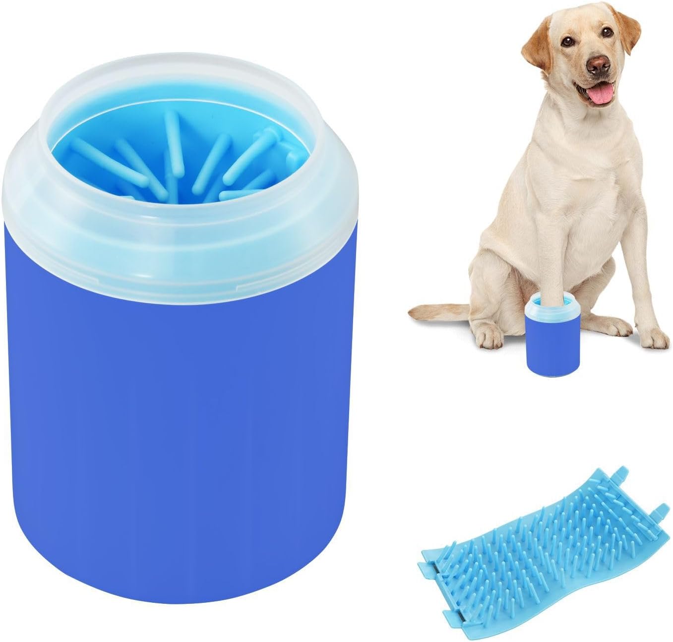ODAWA Dog Paw Cleaner Cup Royal Blue Muddy Paw Cleaner with Soft Bristle