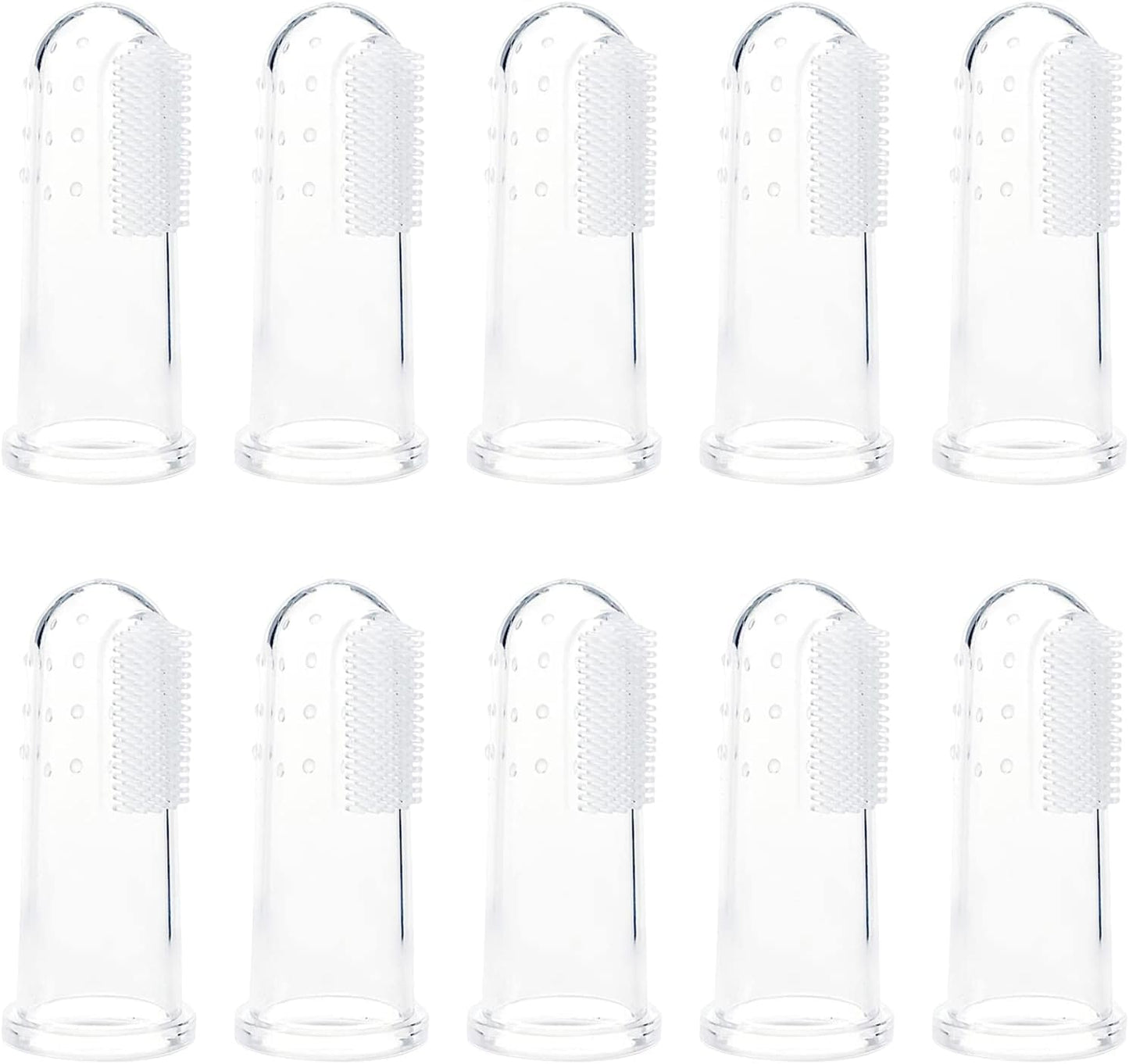 10Pcs White Dog Finger Toothbrush Food Grade Soft Bristles Pet Toothbrush, Soft Silicone Cat Toothbrush Washable and Comfortable Dog Toothbrushes