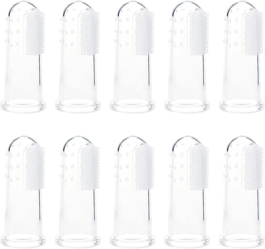 10Pcs White Dog Finger Toothbrush Food Grade Soft Bristles Pet Toothbrush, Soft Silicone Cat Toothbrush Washable and Comfortable Dog Toothbrushes