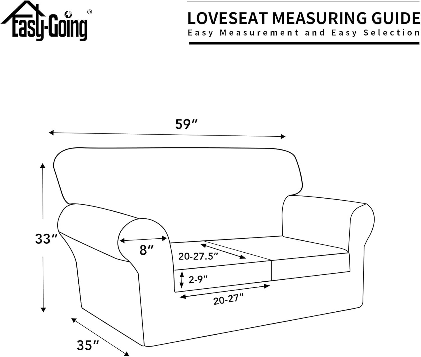 Easy-Going 100% Dual Waterproof 4 Pieces Stretch Soft Couch Cover for Dogs, Sofa Slipcover for 3 Separate Cushion Couch Leakproof Furniture Protector for Kids, Pets Dark Gray