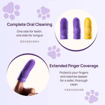 HICC PET Dog Toothbrush, Anti-Slip Dog Tooth Brushing Kit, Dog Finger Toothbrush for Plaque and Tartar Cleaning, Dog Teeth Cleaning for Small & Large Pets, Safer & Softer Liquid Silicone, 2-Pack