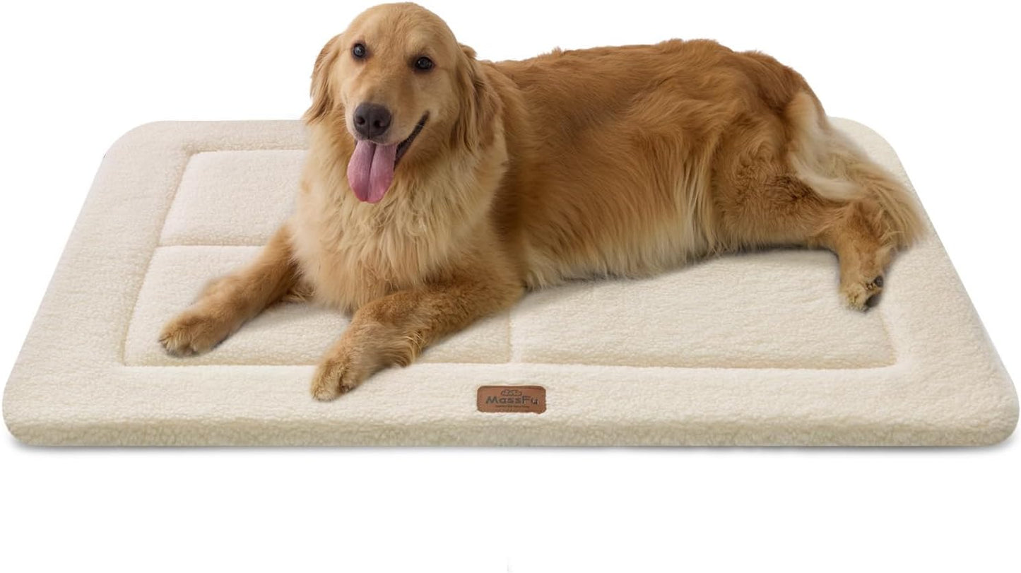 Reversible Dog Crate Pad Bed for Medium Dogs,Washable & Non-Slip Kennel Pet Mat, High Density Foam and Soft Fleece Cat Bed for Indoor & Outdoor Use, 35" x 23", Dark Gray